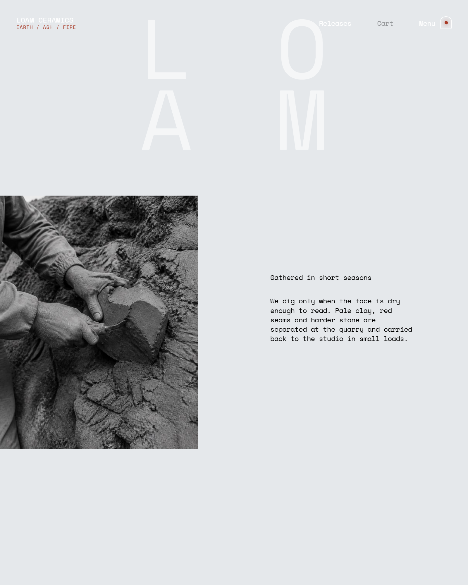 LOAM editorial page about gathering local clay