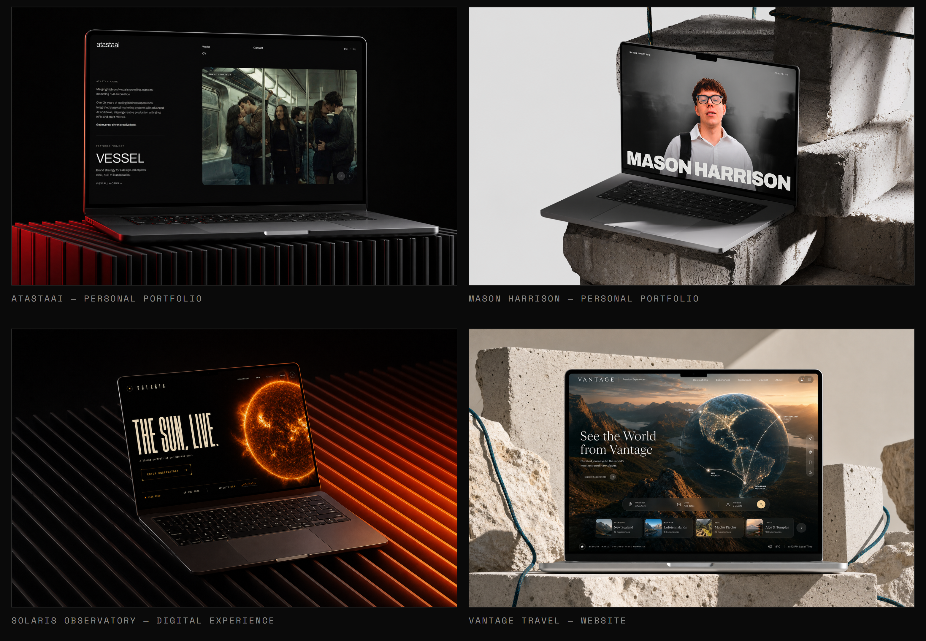 Selected work grid on the portfolio homepage
