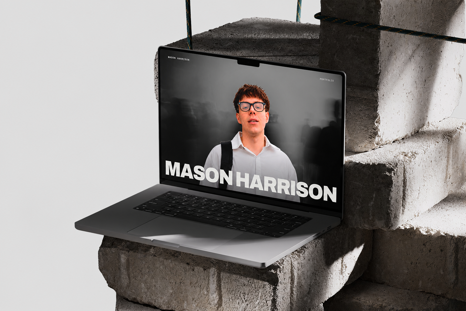 Mason Harrison portfolio — laptop mockup preview